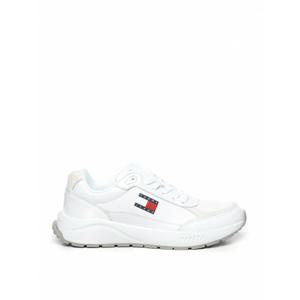 [TOMMY HILFIGER] 남성 트레이너 레더 러닝 스니커즈 위드 Thick 솔 EM0EM01445YBR 화이트 /8