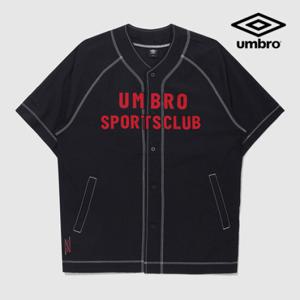 [엄브로] 크리스피 타슬란 반팔 베이스볼 셔츠 UQ221CJK58 BLK