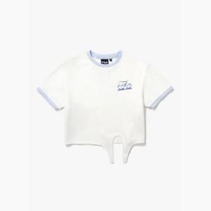 휠라반팔티 TQJ FK2RSG2301F-OWH Girls 그래픽 크롭 티셔츠