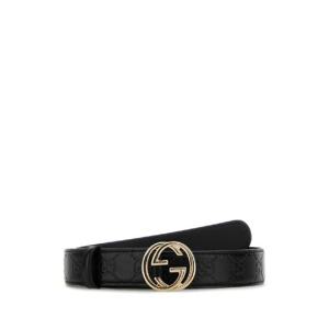 GUCCI 블랙 가죽 구찌 블론디 벨트 813008AAD5L 1000