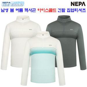 [네파][티셔츠 아이스콜드](7J35408)_남성 봄 여름 헥사곤 아이스콜드 긴팔 집업티셔츠
