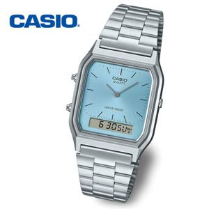 [정품] CASIO 카시오 스퀘어 AQ-230A-2A1 공용 빈티지 메탈시계