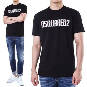디스퀘어드 그래픽로고 프린트 라운드 티셔츠74GD115
