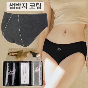 [제이코튼]위생팬티 순면스판 방수 샘방지코팅 3종세트 데일리덕 초경 생리 선물