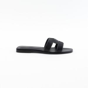 에르메스 여성 오란 샌들 가죽 뮬 레더 슬리퍼 BLACK 블랙 H021056Z 01375