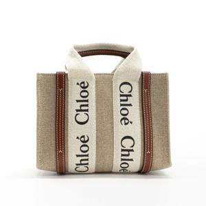 클로에 우디 나노백 린넨 토트백 BROWN CHC22AP237I2690U