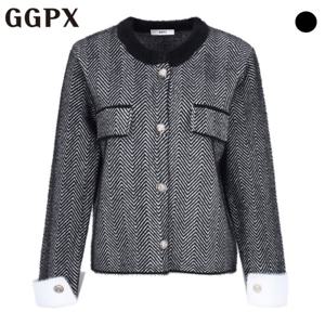 [지지피엑스]롤업 헤링본 패턴 송치 가디건 (GOAKG004F)