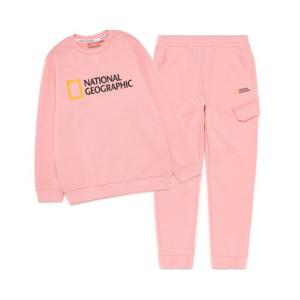 내셔널지오그래픽 키즈 K221UPB010 빅로고 맨투맨/팬츠 셋트 PINK