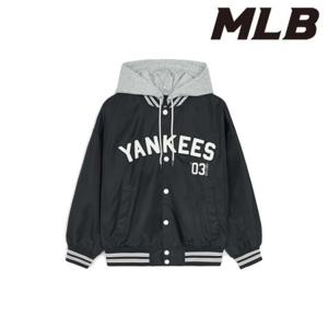 MLB (3AJPV0451-50BKS) 나일론 앞그래픽 후드탈착 바시티자켓