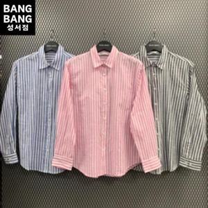 뱅뱅 HC04 여성봄여름스트라이프 얇은면긴팔남방 NSL262