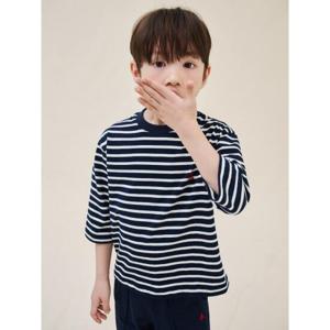 [25SS 5%][빈폴키즈] 7부 스트라이프 상하세트  네이비 (BI5241U08R)