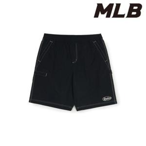 MLB (3ASMV0653-50BKS) 빈티지 컬시브 스티치 카고 6부 반바지