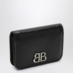 BALENCIAGA 로고가 있는 모나코 블랙 가죽 카드 케이스 7656312AAYP/XH_BALEN-1000