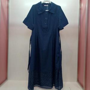 Latium HC06 H라인 구김 없는 앞반오픈 5부 주머니 카라 반팔 펀칭 원피스 T2523op11N