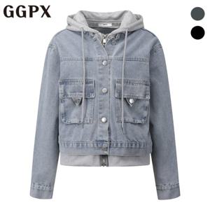 [GGPX] 후드 레이어드형 데님 자켓 (GP2JK027F)