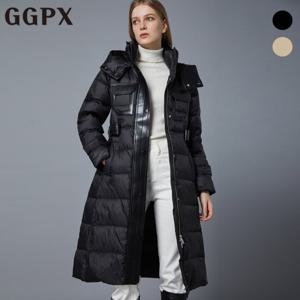 [지지피엑스]양가죽 패치 다운 롱 패딩 (GOBJP033F)