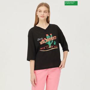 [베네통] 카야 린넨 티셔츠 BATSB2531