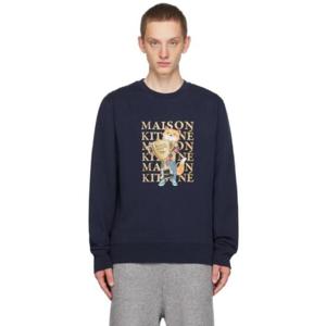Maison Kitsune 스웨트셔츠 네이비 챔피언 폭스 스웨트셔츠 232389M204025