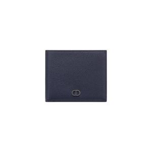 디올 CD 아이콘 컴팩트 월렛 그레인드 카프스킨 네이비 블루 2ESBC027CDI-H56E