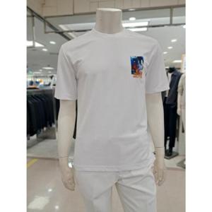 바쏘옴므 세이브존05 화이트아트윅반팔캐쥬얼티셔츠 WSY2KR57AWH