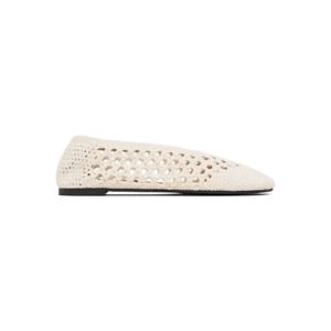 25 SS Stella McCartney 여성 오프 화이트 라이더 데이 코튼 크로셰 로퍼 252471F121000