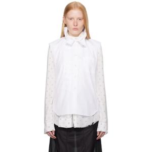25 SS 꼼데가르송 여성 화이트 브로드 셔츠 251347F109000
