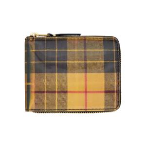 25 FW 꼼데가르송 남성 옐로우   그린 렌티큘러 타탄 체크 지갑 252230M164001