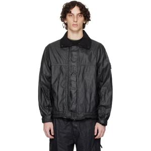25 SS 스톤아일랜드 남성 블랙 리넨 OVD 재킷 251828M180031