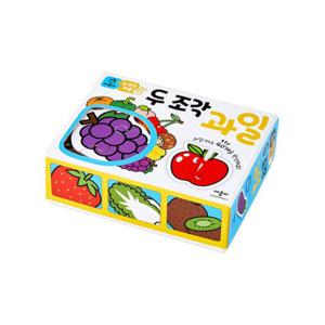유아퍼즐 40장 두 조각 퍼즐 과일 쉐입 실루엣