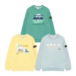 내셔널지오그래픽 키즈 K233USW970 앞판 그래픽 맨투맨 3종택 1