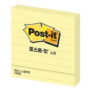 3M 포스트잇 강한점착용 노트 76x76mm 654L 라인 줄