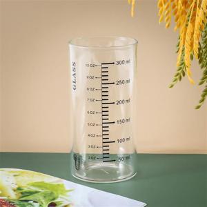 로하티 눈금패턴 내열 유리컵 350ml 블랙 주스잔