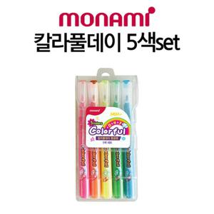 [도토로]모나미 5색 칼라풀데이 형광펜세트/형광펜 학용품