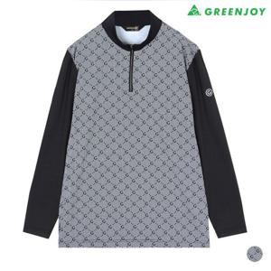 [그린조이] 남성 G로고배색 반지퍼 티셔츠