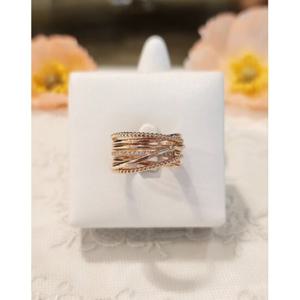 미니골드 14K 아델라 더블 라인 볼륨반지 RONM4043