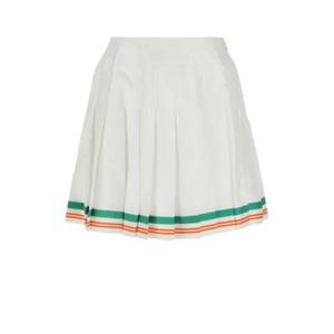 카사블랑카 여성 화이트 Par Avion 미니 새틴 스커트 WS23SK03201 TENNISCLUBICON
