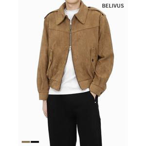 [빌리버스] 남성 스웨이드 자켓 간절기 투웨이 카라 재킷 BVC001