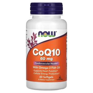 [해외직구] 나우푸드 CoQ10, 60mg  오메가3 함유 60소프트젤