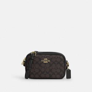 COACH 미니 제이미 카메라 백 시그니처 캔버스 CY752-IMXAQ 퍼플 너트/플레어
