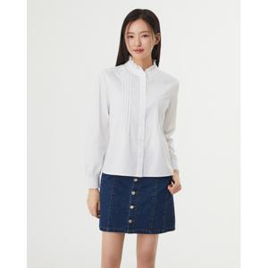 플라스틱아일랜드  (PR1WB203) 핀턱 프릴카라 블라우스