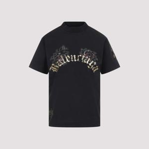 발렌시아가 반팔 티셔츠 809122 TRVZ2 1041 FADED WASHED BLACK
