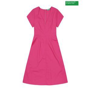 [베네통]베네통 V-neck cotton dress 3S_464KDV04Z