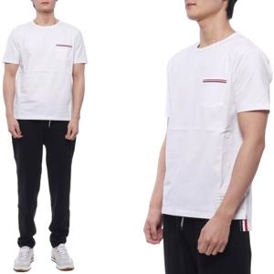 [톰브라운] 23FW 남성 RWB 포켓 반팔티셔츠 (MJS010A 01454 100 23F)