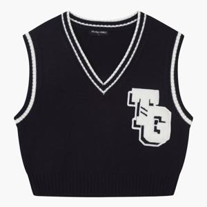 [더데이걸]블링 장식 크롭 스웨터 조끼 TGVK25101 [모다아울렛