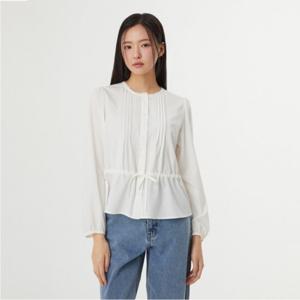 플라스틱아일랜드  (PR1WB282) 핀턱 레이스 블라우스