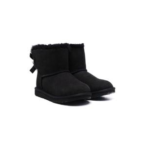 UGG KIDS & 39 Mini Bailey Bow& 39  보우 디테일의 레더 걸 블랙 부츠 1017397KBLACK