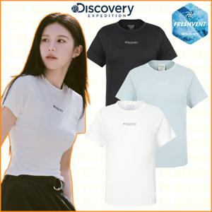 디스커버리 25S 여름신상 고윤정 여성 슬림핏 절개 반팔티 DWRS96053-ICTT