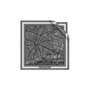디올 플랜 드 파리 90 스퀘어 스카프 실크 트윌 블랙 화이트 32PAR090I600-C980
