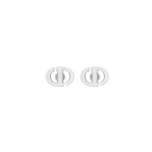 디올 CD 네이비 스터드 이어링 실버 피니쉬 메탈 E1594CDNMT-D000