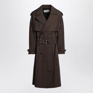 AMI PARIS Double breasted olive black wool trench HJK604WV0067/Q_AMI-377